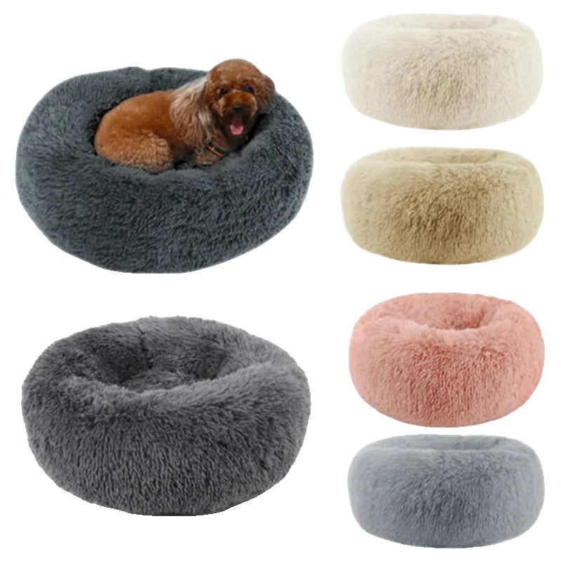 Plush Dog Bed for Dogs and Cats – Calming Round Design, Self-Warming Fabric, Multiple Sizes-1