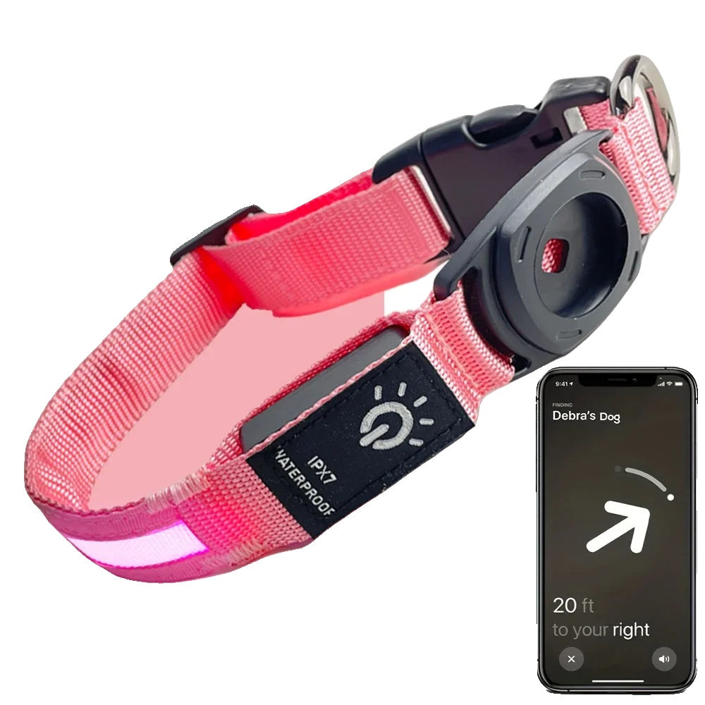 Variant image for LED Dog Collar for Apple AirTag – Waterproof, USB Rechargeable, Luminous Design-3