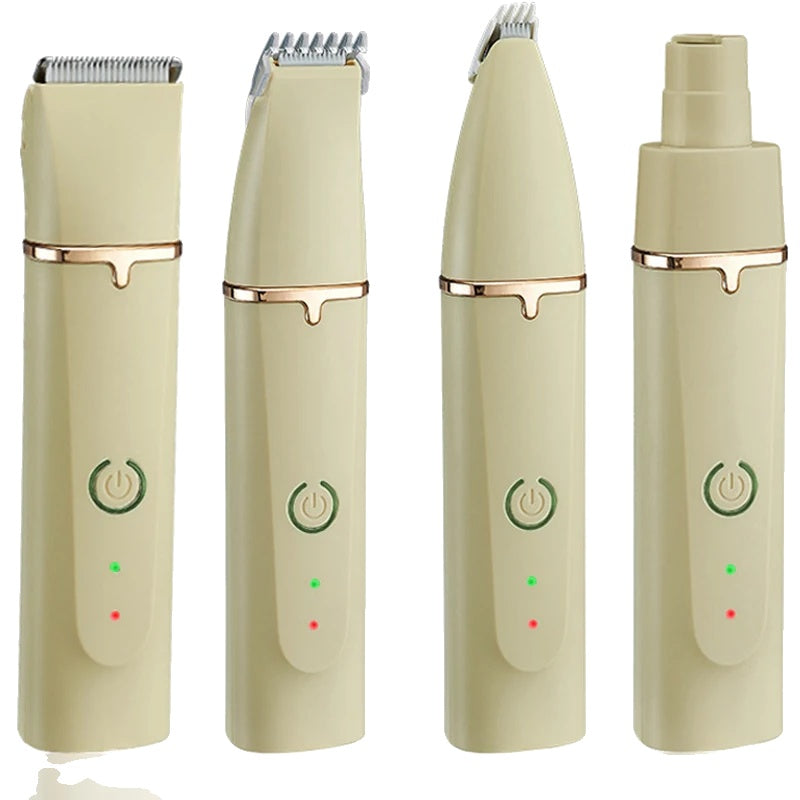 Electric Dog Grooming Clippers – 4-in-1 Trimmer, Nail Grinder, Cordless, Low Noise-1
