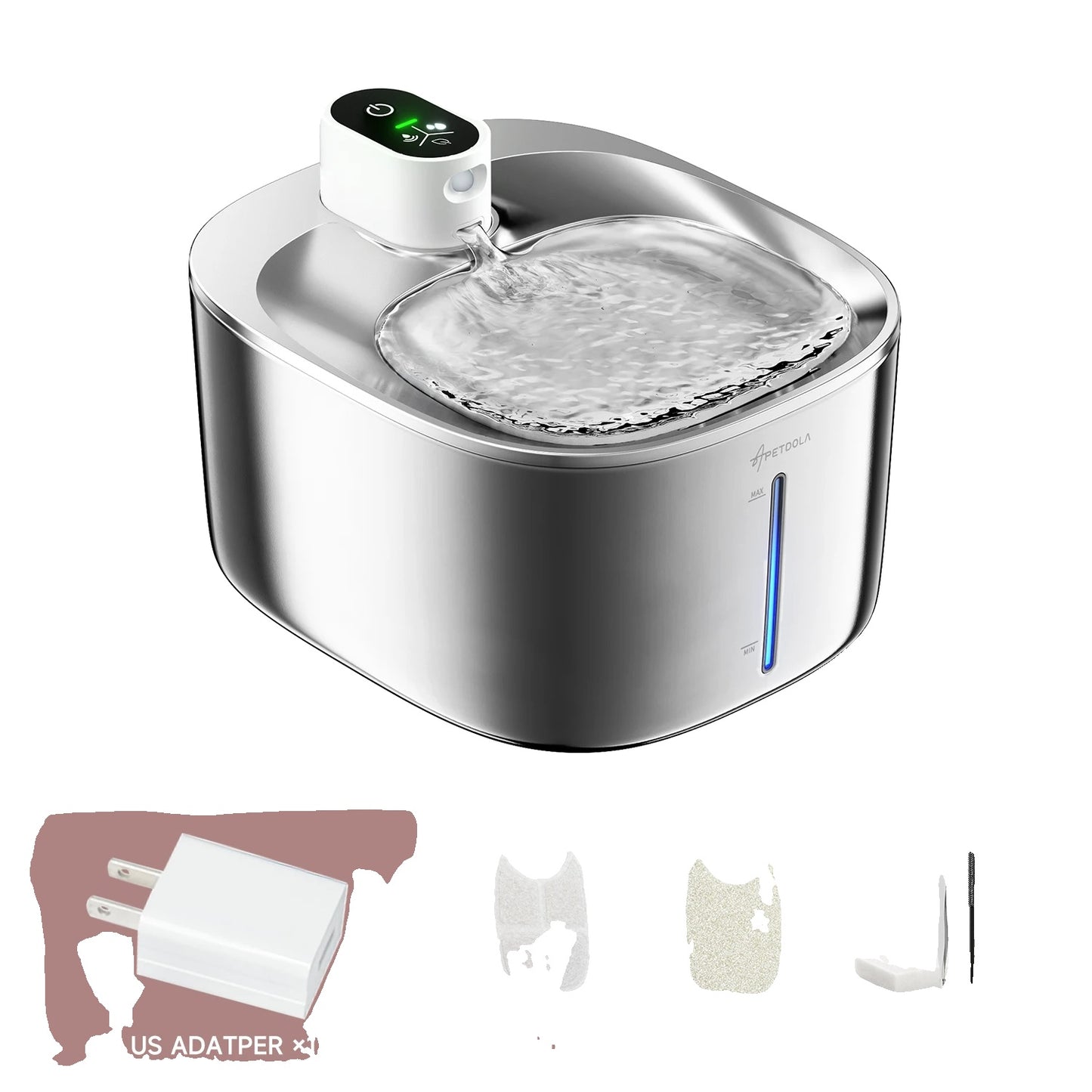 Variant image for Wireless Water Fountain for Cats and Dogs – 4L Capacity, Cordless Design, Easy to Clean Stainless Steel-2