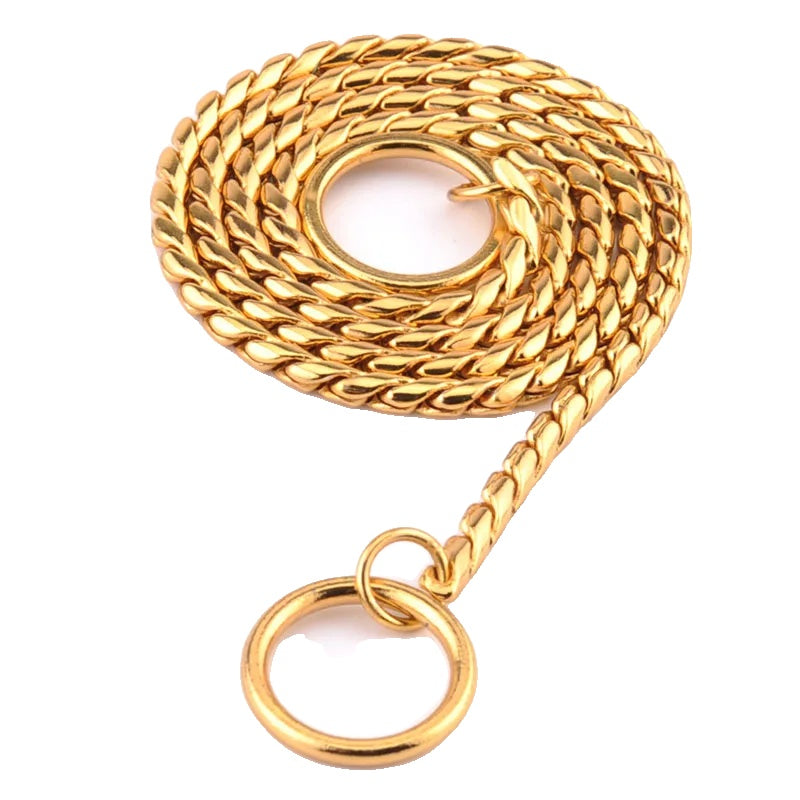 Variant image for Choke Collar for Dogs – Heavy-Duty Stainless Steel, 18K Gold-Plated, Anti-Rust Design-26