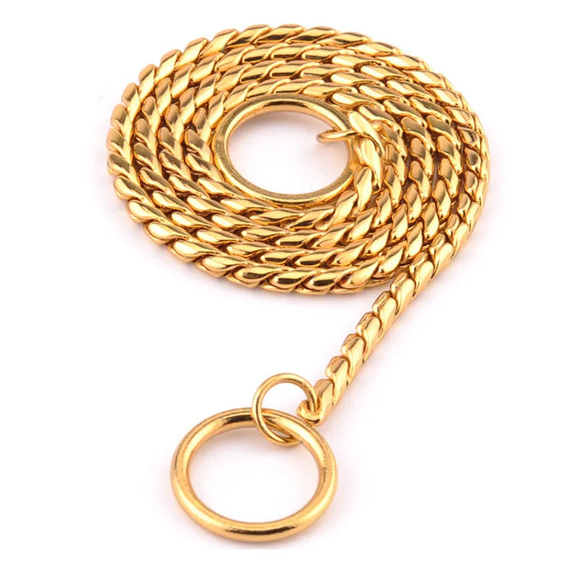 Variant image for Choke Collar for Dogs – Heavy-Duty Stainless Steel, 18K Gold-Plated, Anti-Rust Design-19