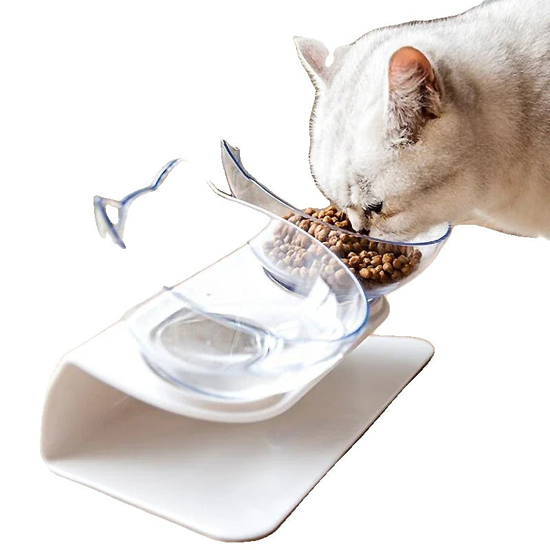 Double Cat Bowl for Cats – Elevated Design, Non-Slip, Easy to Clean, Adjustable Angle-2