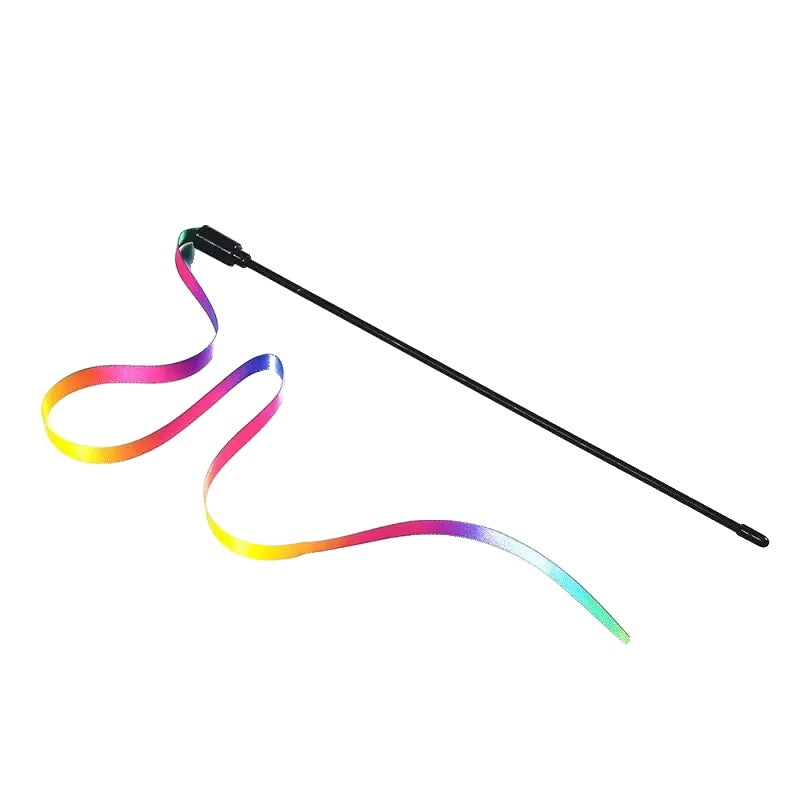 Variant image for Interactive Cat Toy – Teasing Stick with Colorful Ribbons, Soft Satin, Flexible Rod-3