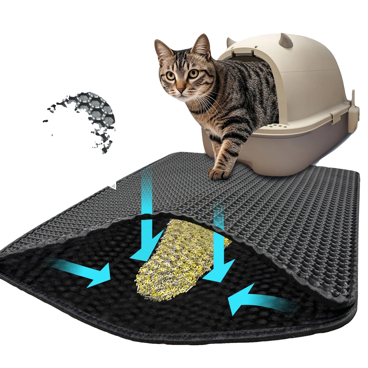 Cat Litter Mat for Cats – Double Layer, Waterproof, Non-Slip EVA Design-2