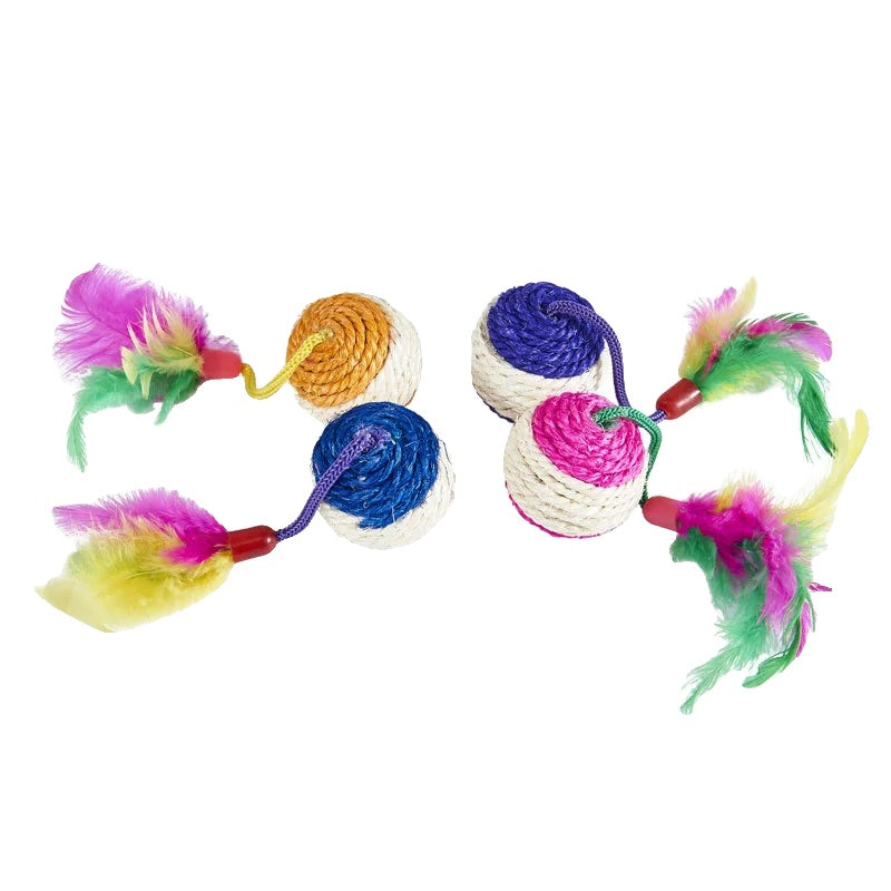 Variant image for Interactive Cat Toy for Kittens – Durable Sisal, Engaging Feather, 4cm Diameter-2