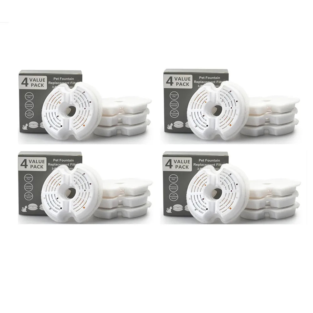 Variant image for Replacement Filters for Dog and Cat Water Fountains – Triple Purification, Activated Carbon, Compatible with 2.5L and 2L Dispensers-2