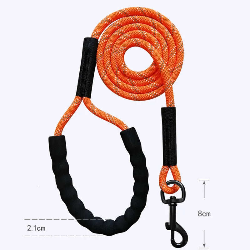 Reflective Dog Leash for All Breeds – Durable Nylon, Comfortable Foam Handle, Night Safety-3