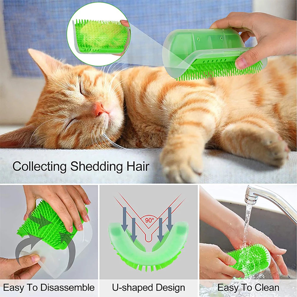 Cat Grooming Brush – Dual Function Scratcher & Massager, Effective Hair Removal, Durable PP Plastic-4