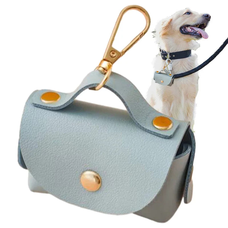 Dog Poop Bag Holder for Dogs – Faux Leather, Portable, Compact Design-5