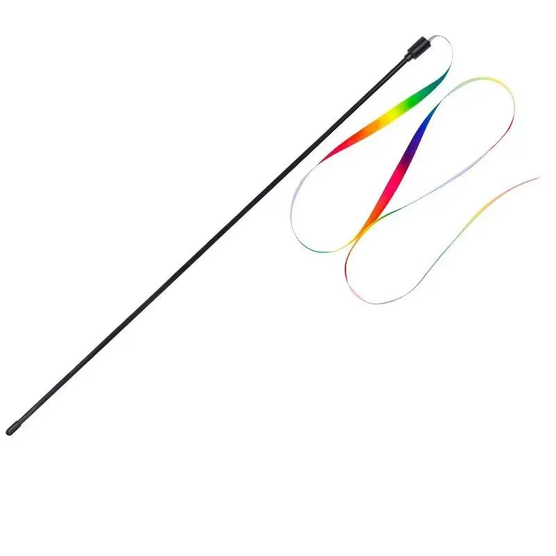 Interactive Cat Toy – Teasing Stick with Colorful Ribbons, Soft Satin, Flexible Rod-6