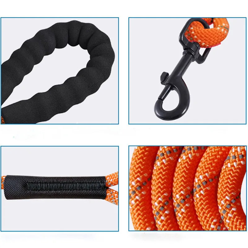 Reflective Dog Leash for All Breeds – Durable Nylon, Comfortable Foam Handle, Night Safety-4