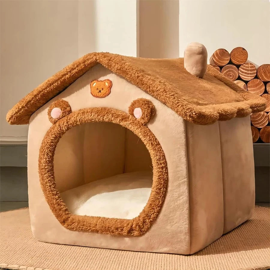 Variant image for Foldable Pet House for Cats – Cozy Cave Design, Removable Cover, Washable, Lightweight-1