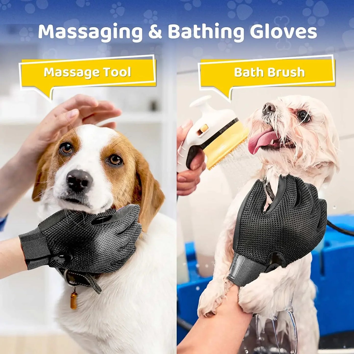 Grooming Gloves for Cats and Dogs – Gentle Hair Remover, Comfortable Fit, Easy to Clean-4