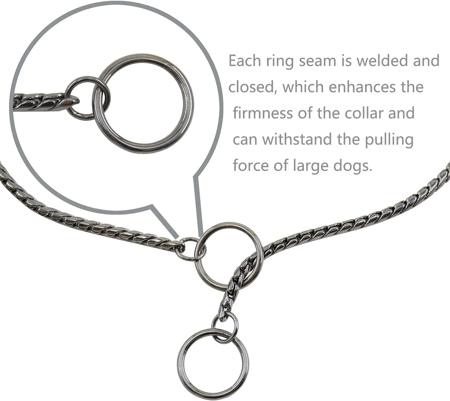 Choke Collar for Dogs – Heavy-Duty Stainless Steel, 18K Gold-Plated, Anti-Rust Design-3