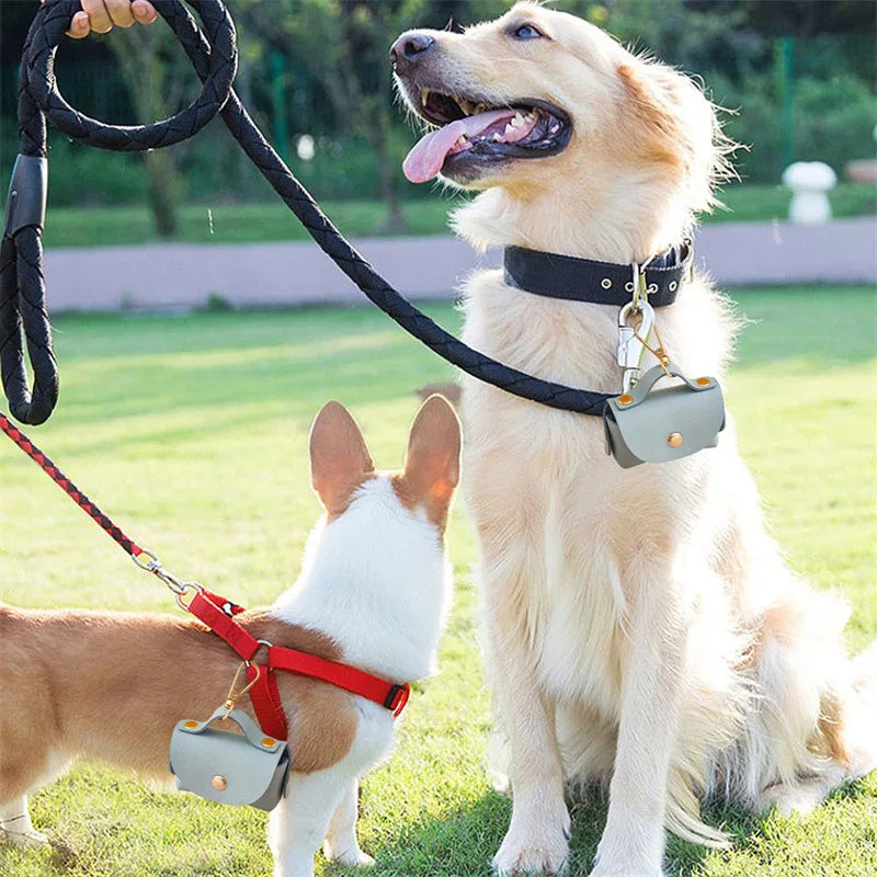Dog Poop Bag Holder for Dogs – Faux Leather, Portable, Compact Design-4