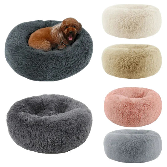 Plush Dog Bed for Dogs and Cats – Calming Round Design, Self-Warming Fabric, Multiple Sizes-1