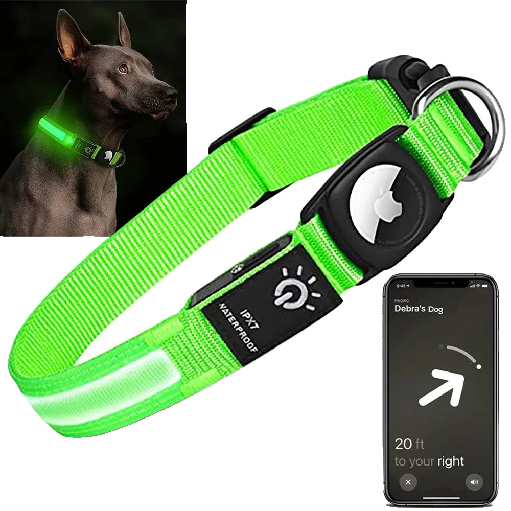 Variant image for LED Dog Collar for Apple AirTag – Waterproof, USB Rechargeable, Luminous Design-12