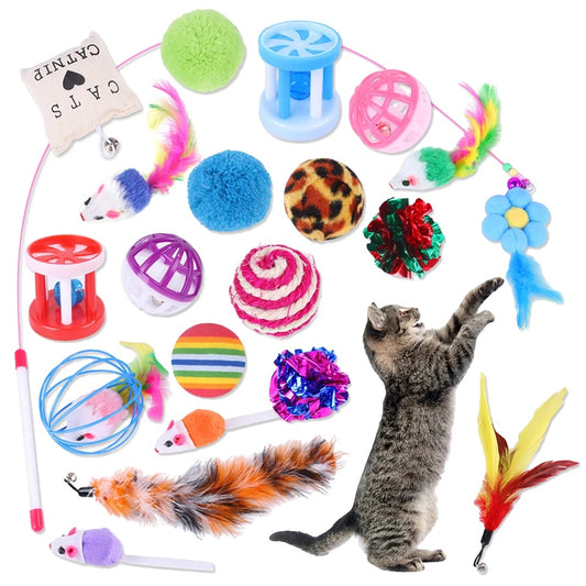 Cat Toy Set for Kittens – 20-Piece Variety, Engaging Designs, Safe Eco-Friendly Materials-1