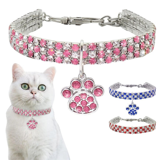 Dog Necklace for Small to Medium Pets – Durable Alloy, Adjustable Length, Rhinestone Design-1