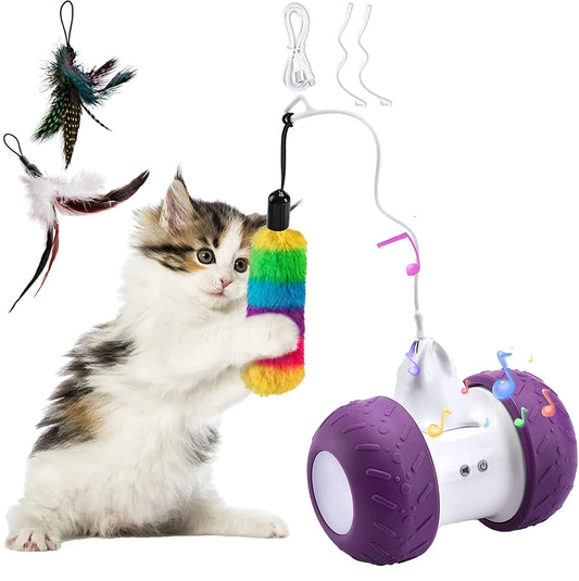 Interactive Cat Toy for Indoor Cats – Smart Robotic Design, LED Lights, Long Battery Life-2