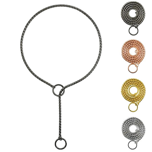 Choke Collar for Dogs – Heavy-Duty Stainless Steel, 18K Gold-Plated, Anti-Rust Design-1