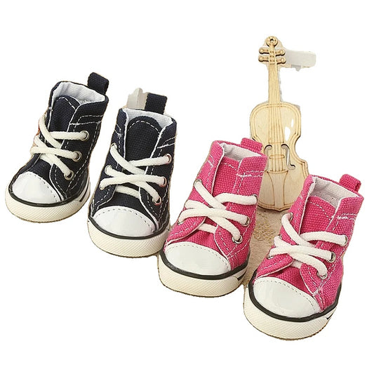 Dog Shoes for Small Dogs – Non-Slip, Breathable Denim Canvas, Outdoor Use-1