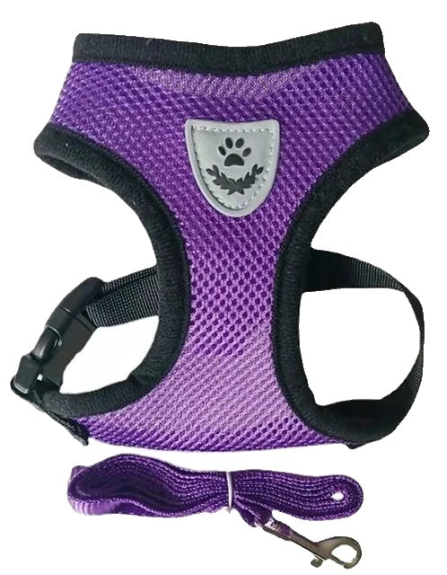 Variant image for Adjustable Harness for Small Dogs and Cats – Breathable Mesh, Reflective Stripes, Includes Leash-6