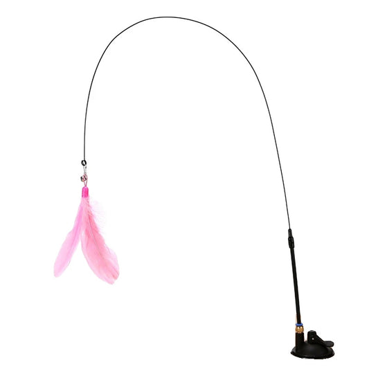 Interactive Cat Toy for Kittens – Feather Teaser Wand, Suction Cup Design, Engaging Play-1