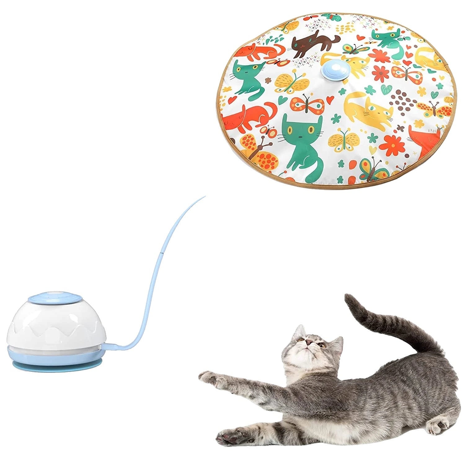 Variant image for Interactive Cat Toy for Indoor Cats – Motorized Wand, 4 Adjustable Modes, 3 Feathers-3