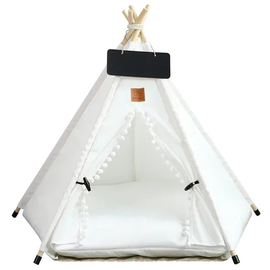 Pet Teepee Tent for Cats and Dogs – Portable, Washable, Includes Cushion-1