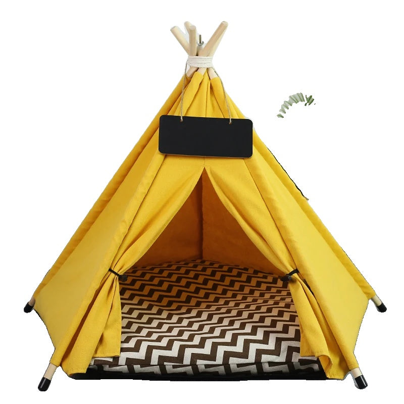 Variant image for Pet Teepee Tent for Cats and Dogs – Portable, Washable, Includes Cushion-6