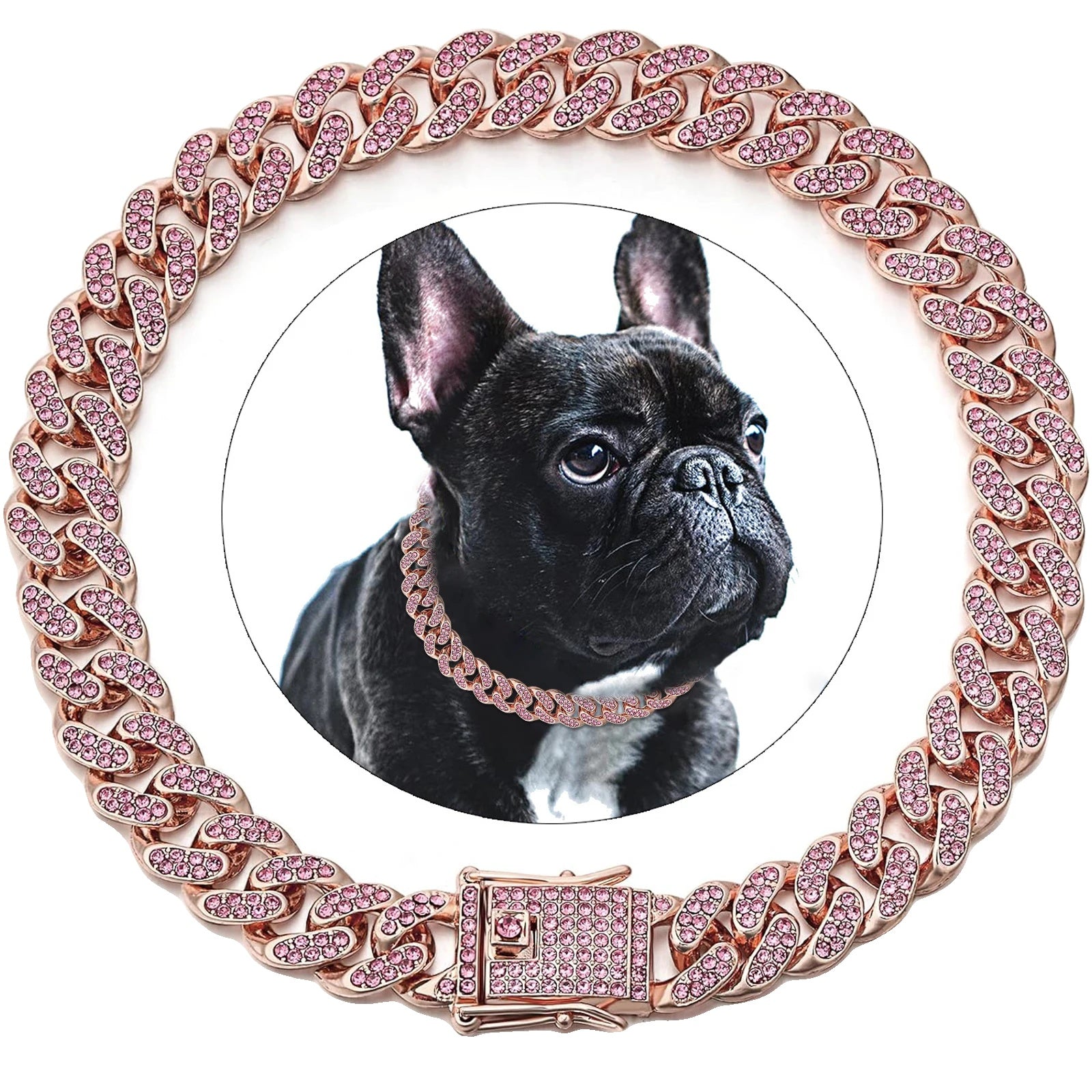 Variant image for Dog Collar for Pets – Stylish Diamond Cuban Link Design, Multiple Sizes, Elegant Colors-50