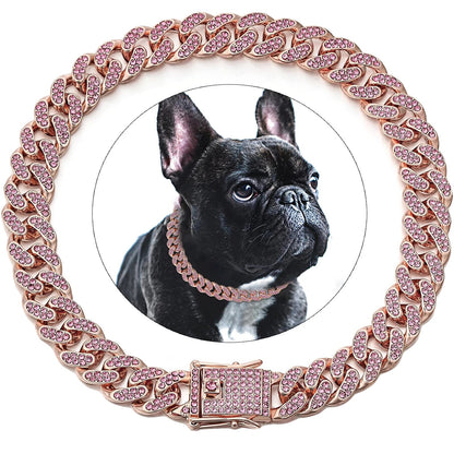 Variant image for Dog Collar for Pets – Stylish Diamond Cuban Link Design, Multiple Sizes, Elegant Colors-50
