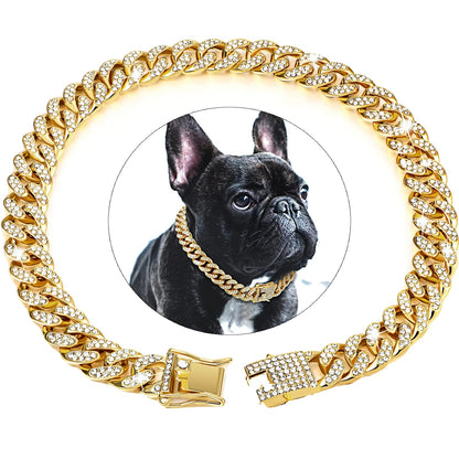 Variant image for Dog Collar for Pets – Stylish Diamond Cuban Link Design, Multiple Sizes, Elegant Colors-52