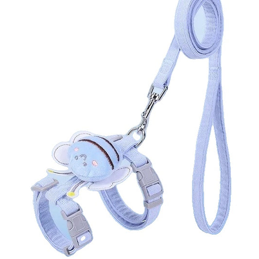 Cat Harness and Leash for Cats – Adjustable Comfort Fit, Cartoon Bee Design, Durable for Outdoor Walking-1