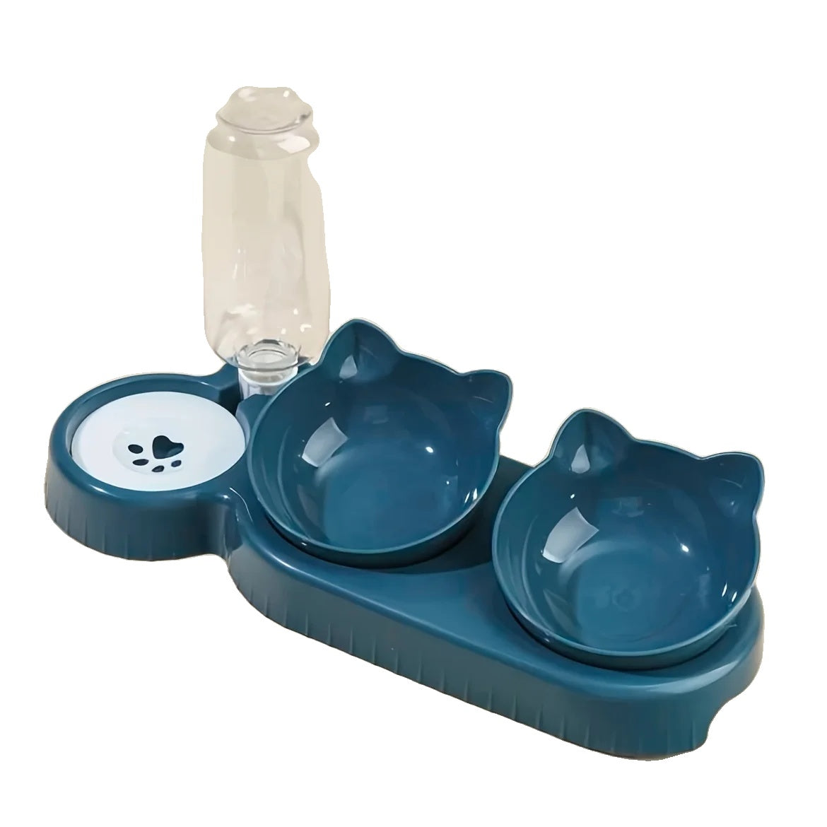 Variant image for Tilted Cat Bowl Set with Water Feeder – Ergonomic Design, 3-in-1 Functionality, Easy to Clean-2
