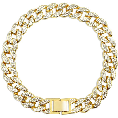 Variant image for Cuban Collar for Dogs and Cats – Pink Diamond Design, Flexible Metal Chain, Adjustable Length-12