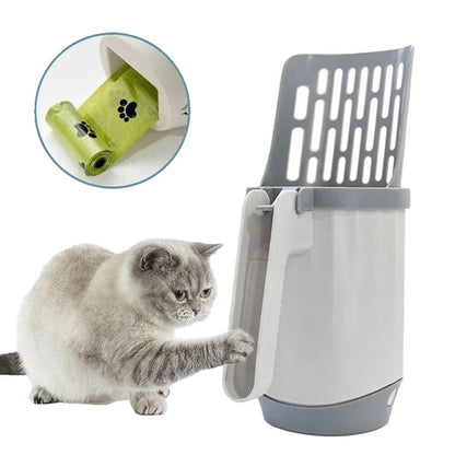 Cat Litter Scoop for Easy Cleaning – Large Capacity, Durable ABS, Built-in Trash Can-2