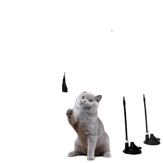 Interactive Cat Toy – Feather Wand with Suction Cup Base, Durable Design, Safe Materials-2