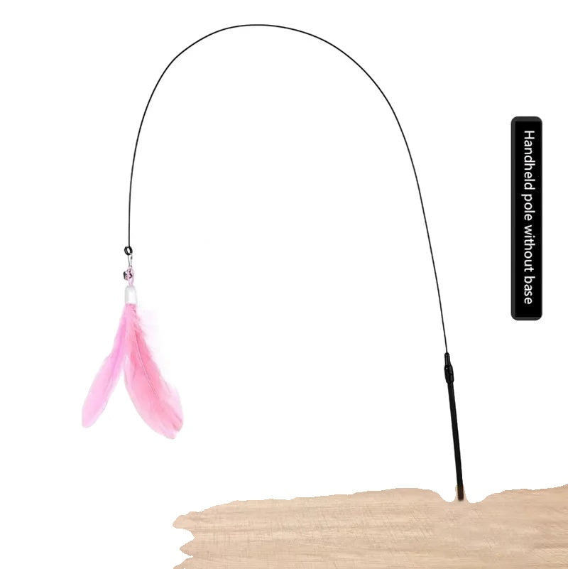 Variant image for Interactive Cat Toy – Feather Wand with Suction Cup Base, Durable Design, Safe Materials-3