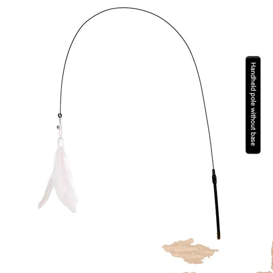 Interactive Cat Toy – Feather Wand with Suction Cup Base, Durable Design, Safe Materials-1