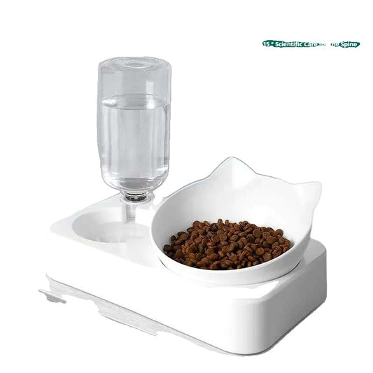 Raised Dog and Cat Bowls – Ergonomic 15-Degree Tilt, Automatic Water Feeder, Durable and Easy-to-Clean Material-2