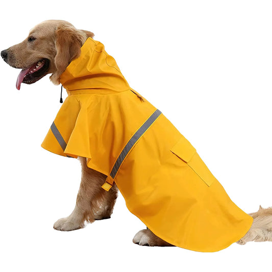 Dog Raincoat for Dogs – Hooded, Reflective, Lightweight Cape Style-1
