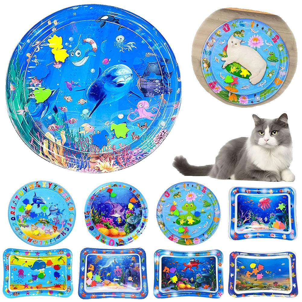 Inflatable Water Play Mat for Cats and Dogs – Interactive Sensory Toy, Ocean Theme, Durable PVC-2