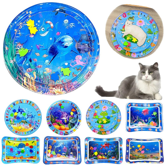 Inflatable Water Play Mat for Cats and Dogs – Interactive Sensory Toy, Ocean Theme, Durable PVC-2
