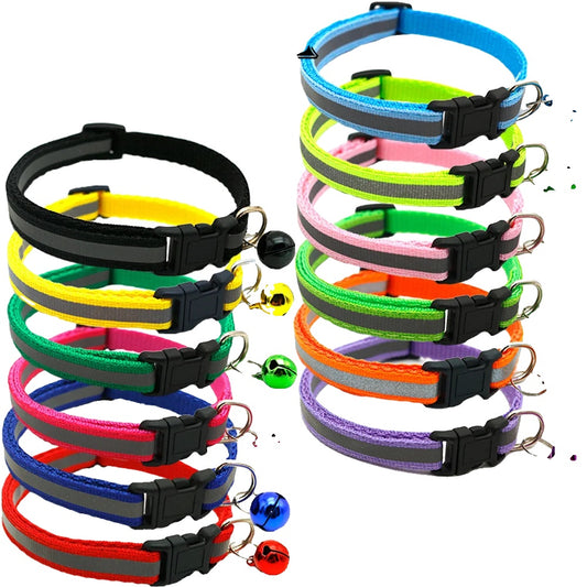 Reflective Collar for Cats and Small Dogs – Adjustable Fit, 12 Colors, Includes Bell-2