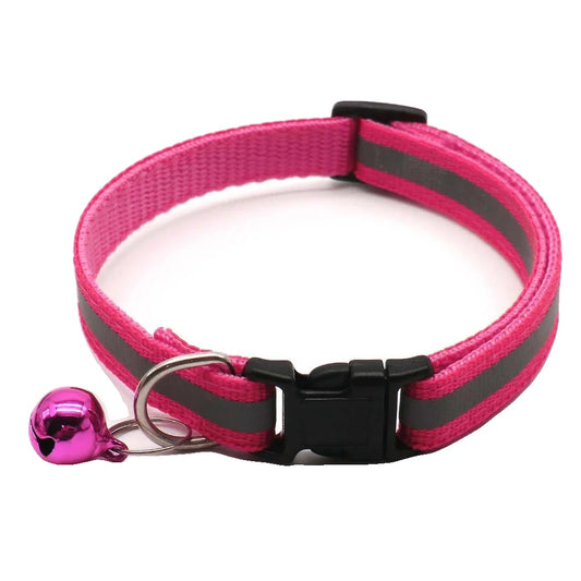 Reflective Collar for Cats and Small Dogs – Adjustable Fit, 12 Colors, Includes Bell-1