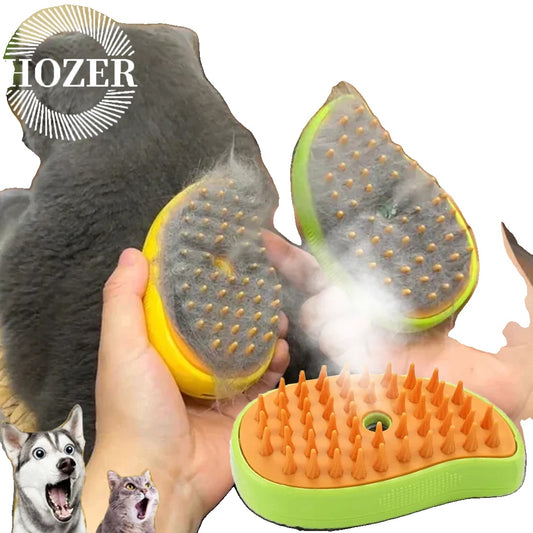 Steamy Grooming Brush for Dogs – 3-in-1 Deshedding Tool, Hot Steam Cleaning, Ergonomic Design-2