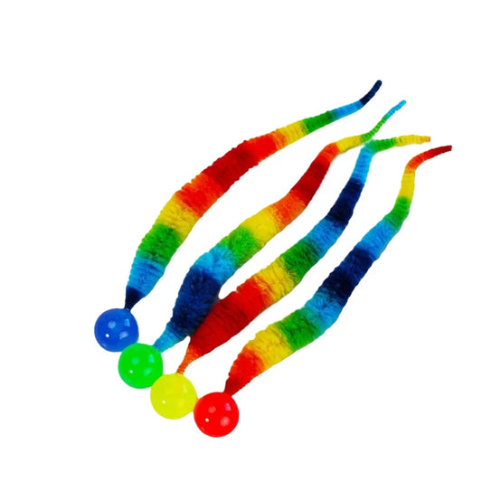 Interactive Cat Toy Set – 3 Colorful Bouncing Worm Balls, Elastic Design, Promotes Active Play-1